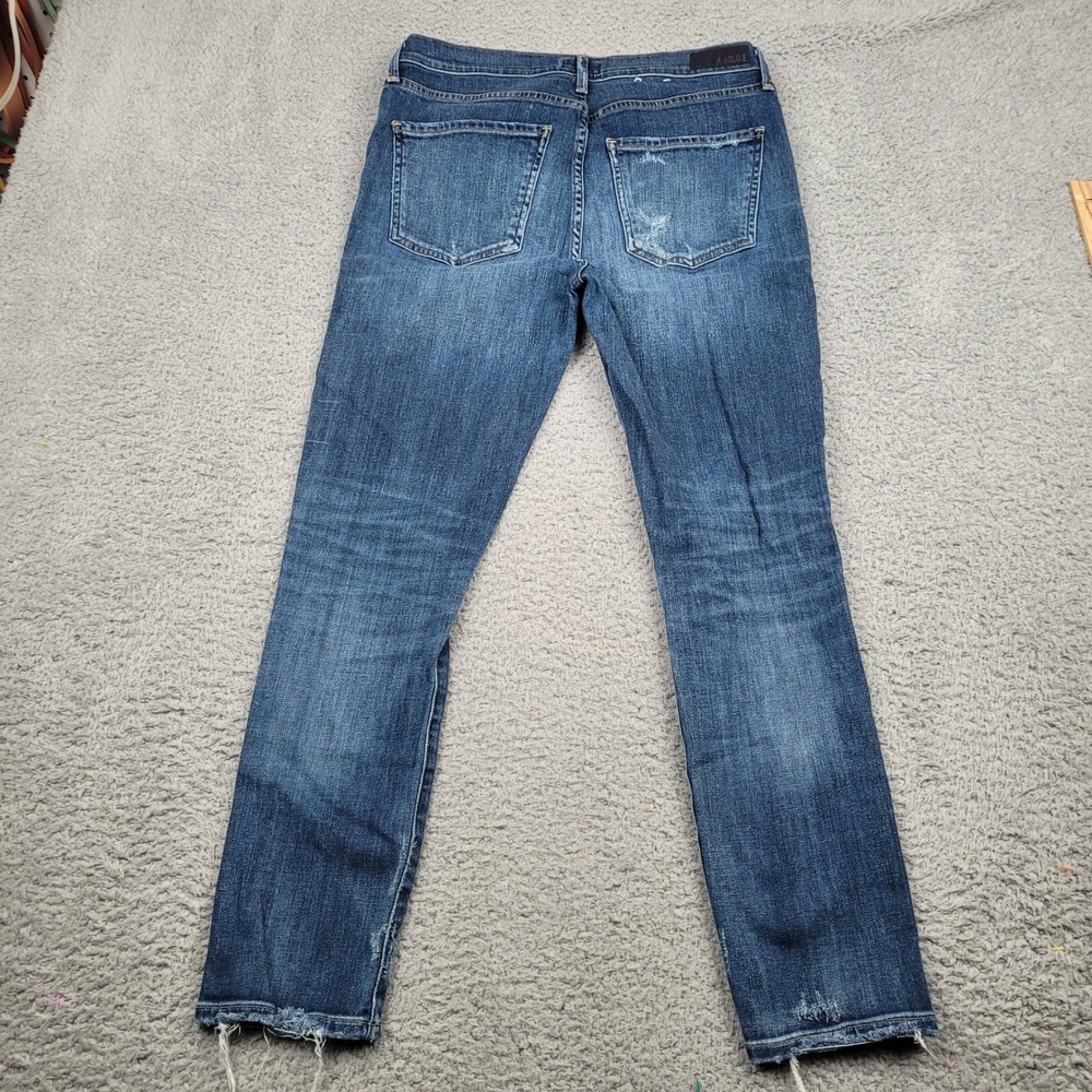 AGOLDE Denim Jeans Womens Size 30 Distressed Ripped Knee Blue Wash - Picture 7 of 12
